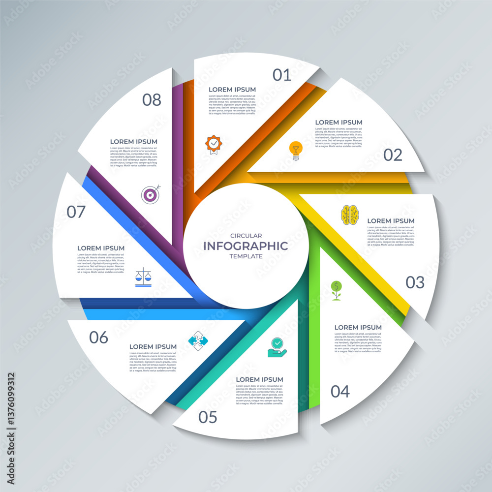 Canvas Prints vector infographic circle. cycle diagram with 8 steps. round chart that can be used for report, busi