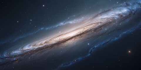 Stunning Cosmic Panorama of a Majestic Spiral Galaxy in Space.