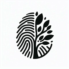 Fingerprint Tree Logo Natures Identity suitable for professional presentation