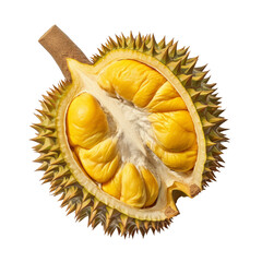 Obraz premium Durian fruit illustration on a transparent background food concept natural environment close-up view