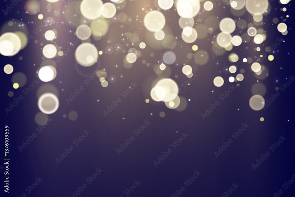 Aufkleber sparks and golden stars shine with special light on a black background. christmas concept bokeh. abs