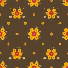 Creative flowers seamless pattern design 