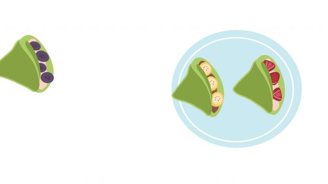 Pancakes Sweet Dessert. French Cuisine, matcha