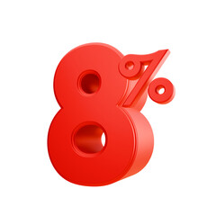 Dynamic Red Number Percentage Graphic Design