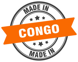 Made in Congo round sign. Made in Congo stamp.