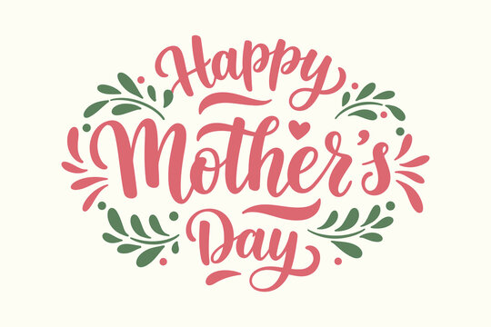 Fototapeta Vector lettering poster for Mother's Day with beautiful inscriptions.