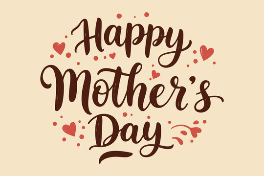 Fototapeta Vector lettering poster for Mother's Day with beautiful inscriptions.