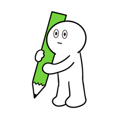 挿し絵などのポイントに！鉛筆を持つ棒人間のイラスト10