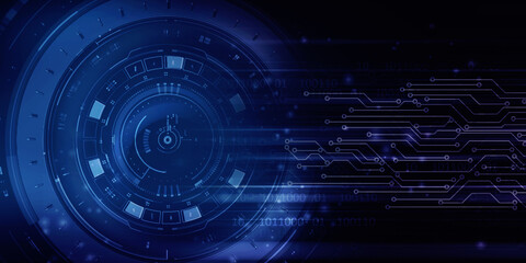 2d illustration Abstract futuristic electronic circuit technology background
