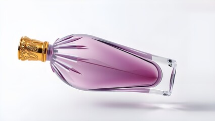 A Minimalist Luxury Perfume Bottle with a Golden Cap