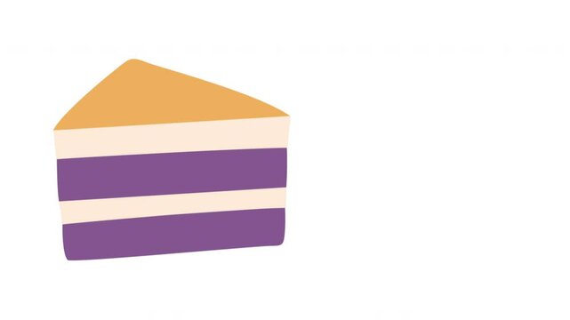 Slice Of Ube Biko Cake With Yema Topping