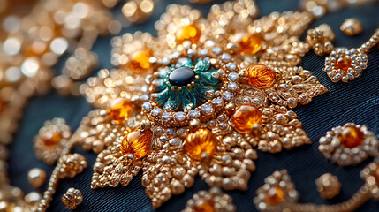 Ornate Embroidered Jewelry Detail