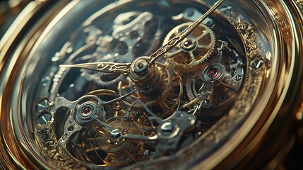 Intricate details of a vintage mechanical watch capturing the art of horology in fine craftsmanship