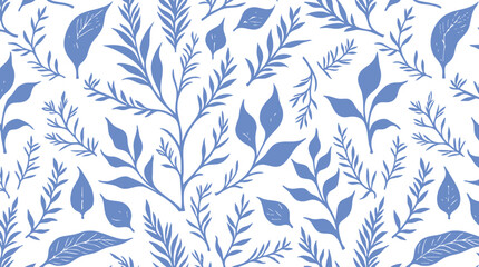 A set of six seamless botanical patterns featuring floral and leafy silhouettes in black, green, and pink on white backgrounds, ideal for textile or graphic design.