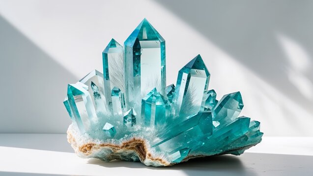 Stunning Aquamarine Crystal Cluster on Matrix