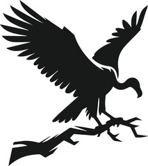 Naklejka premium Vulture bird animal silhouette