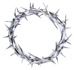 PNG Crown of thorns metallic sharp accessories.