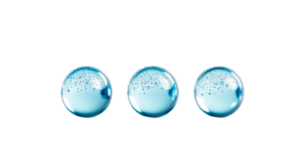 Spheres with air bubbles, science, transparent, isolated, cut out transparent