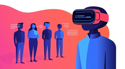 Virtual reality experience engaging participants in a digital environment innovative technology interactive perspective