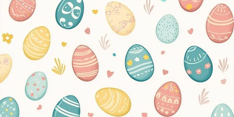 Colorful Easter Eggs Pattern Design for Festive Celebration