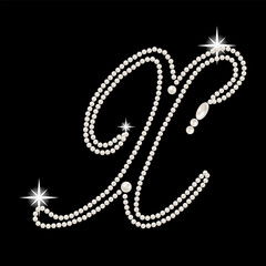 Obraz premium Capital Letters of English alphabet romantic with pearls