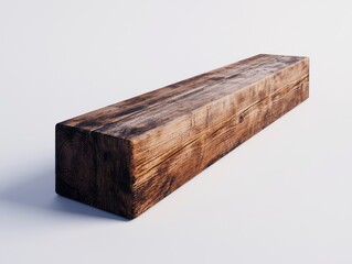 Fototapeta premium Realistic three-dimensional Wooden Beam Floating in Infinite Space Environment