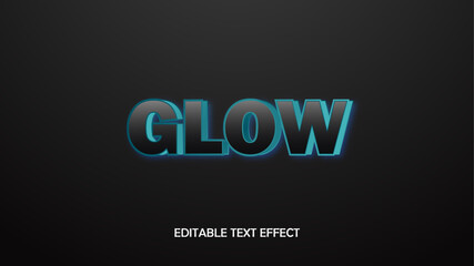 texter effect Editable text effect in glow with color  