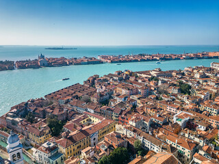 Aerial view of Venezia Old City and Giudecca Island