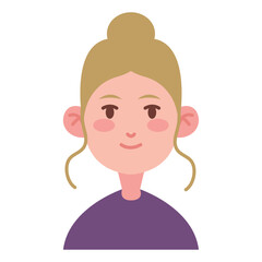 Cute Smiling Woman Avatar in Vector Style