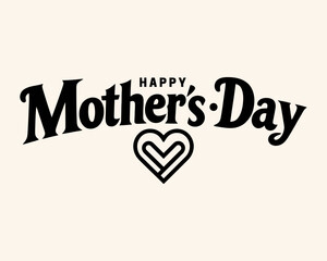 Happy Mother's Day lettering vector illustration. Elegant calligraphy. Vintage typography and charming holiday-themed symbols, perfect for greeting cards, banners, and creative designs.