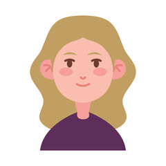 Cute Smiling Woman Avatar in Vector Style