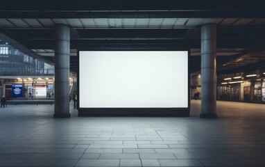 Obraz premium Blank digital signage screen in a public place, ideal for customization
