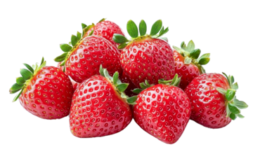 fresh red strawberries pile isolated