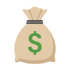 Large Money Bag with Green Dollar Sign Icon
