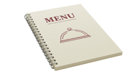 Isolated Restaurant Menu