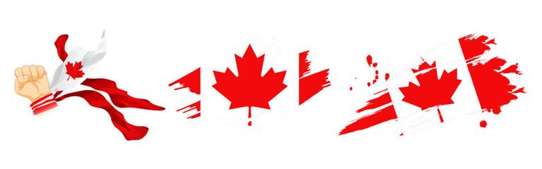 Vector illustration of Canada flag composition on transparent background