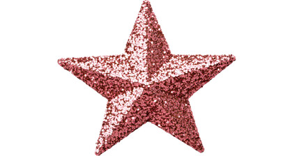 Obraz premium Sequined Five-Pointed Star Ornament, festive decor, celebration, cut out transparent