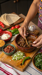 Mexican Birria: Tender Stewed Meat in Spicy Rich Sauce. food vertical format 