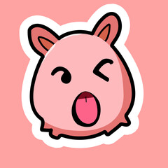 Cute pig cartoon vector 