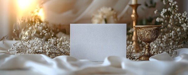 First Communion Gift Card on Altar Inspired Setting
