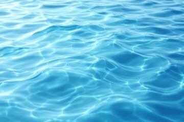 Gentle ripples on a blue water surface with sunlight reflections, creating a peaceful and calming background. Concept of relaxation and nature. Ai generative