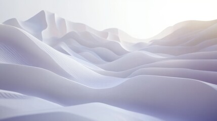 Obraz premium Abstract White Waves: A minimalist, abstract background of undulating white shapes against a soft, white backdrop. Ideal for modern, clean designs, technology, and branding. illustration