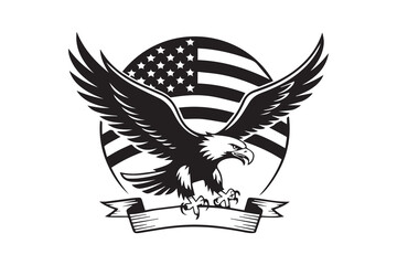  American eagle Black and White Vector