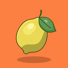 Cute Cartoon Lemon Fruit Illustration