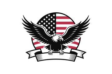 American eagle Black and White Vector