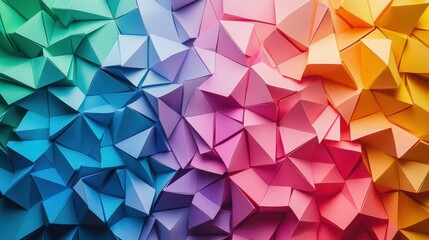 Colorful origami paper as abstract wallpaper background (Generative AI) illustration