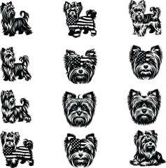 Yorkie Dog Svg Bundle, Dog Lover Png, Yorkie Gifts