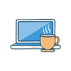 home office laptop and coffee