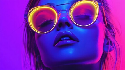 Woman in Neon Light illustration