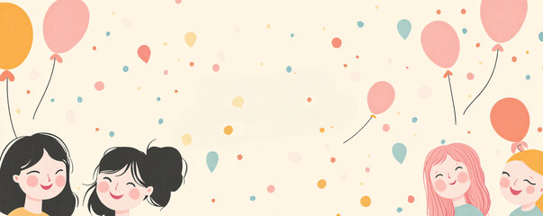 International Women's Day with pastel-colored flowers and female symbols